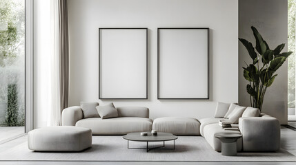 A sleek, modern office with neutral tones and a bright atmosphere.