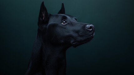 Portrait of a black dog