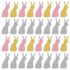 SPRING COLORFUL BUNNIES PATTERN TEXTURE BACKGROUND VECTOR