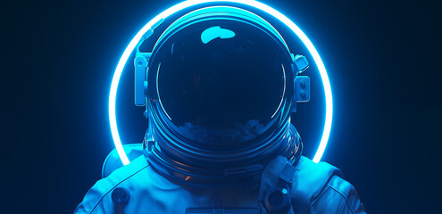 blue astronaut illustration
