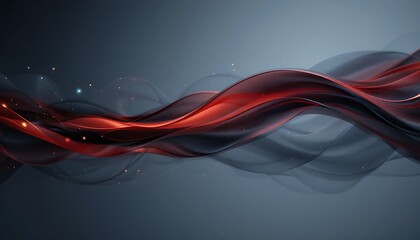 Sleek Abstract Waves with Smooth Dark Fire Gradient Tones and Soft Transitions Generative AI