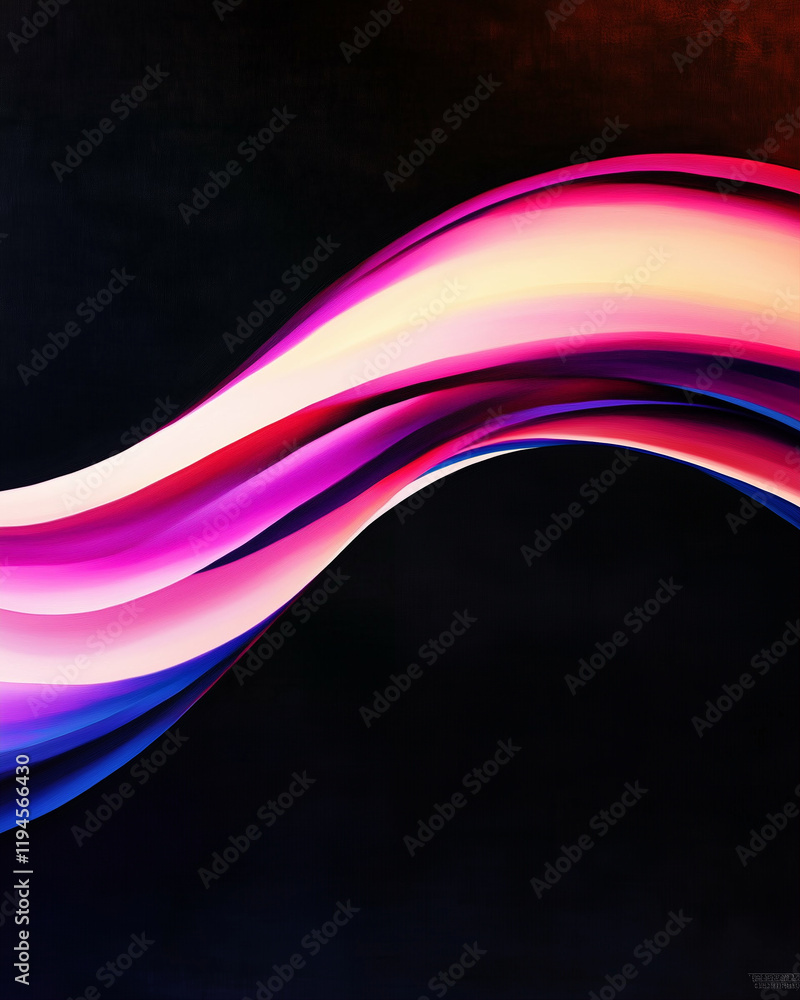 Poster abstract wave design with colorful flowing lines in modern style