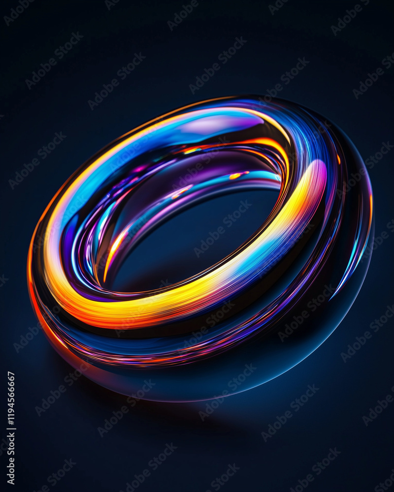 Aufkleber abstract ring with colorful design and vibrant patterns in modern artistic style