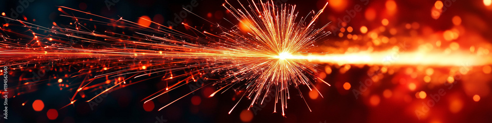 Poster spark light effect animation with glowing particles and dynamic energy
