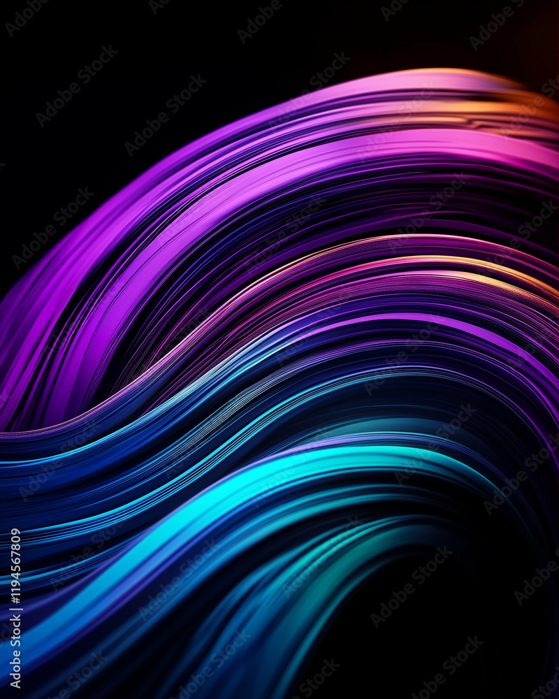 Poster abstract waves in colorful motion with vibrant gradients and dynamic background