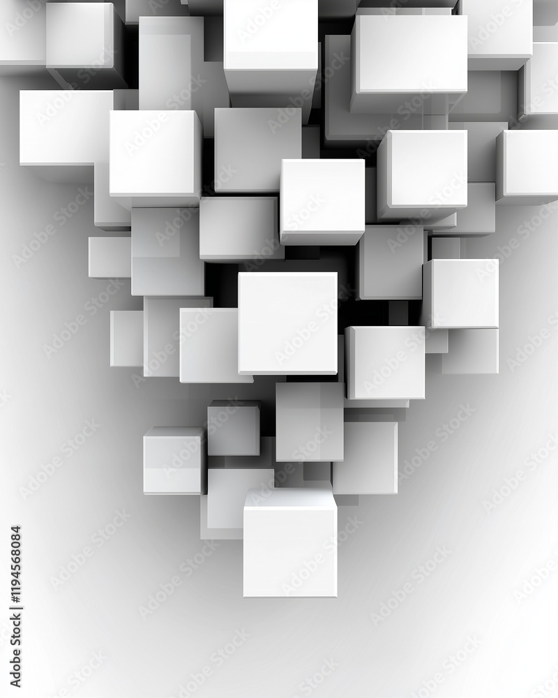 Poster 3d cubes in a modern abstract shape design creating a dynamic composition for digital backgrounds