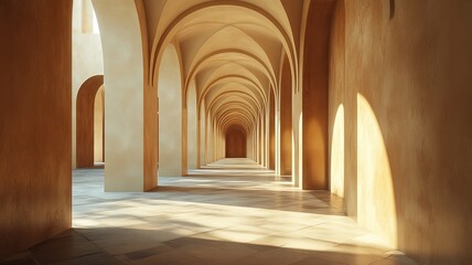 Fototapeta premium Sunlit Archway Corridor Interior Design (6)