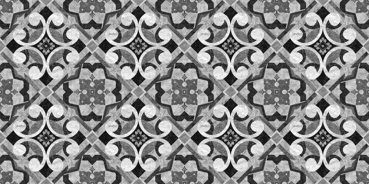 Seamless mosaic ancient vintage marble texture design wall tiles for decor