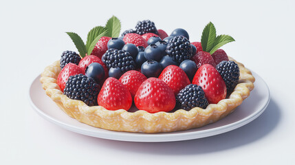  American berry pie isolated on a white background
