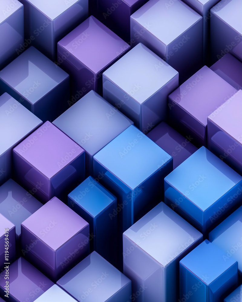 Aufkleber 3d blocks abstract design graphic background modern colorful composition