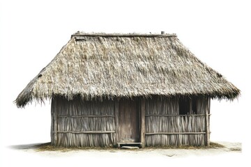 Hut architecture rural thatched-roof.