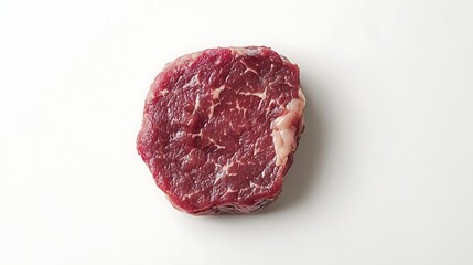 Fototapeta premium Full-frame view of a raw turkey cutlet, isolated on a white background, vibrant but natural coloring, suitable for culinary branding 