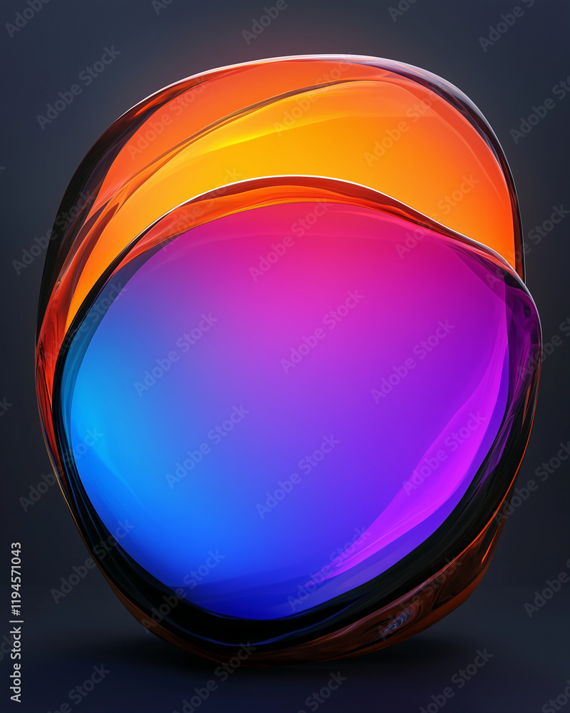 Poster abstract shape with vibrant colors and smooth curves in modern graphic design style