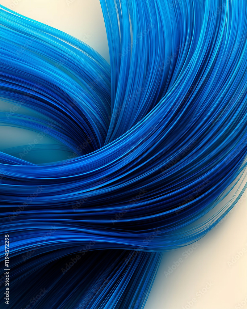 Poster abstract lines in flowing design showcasing blue waves and creative patterns