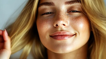 The Serene Freckled Woman