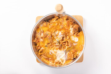 豚キムチ　卵とじ