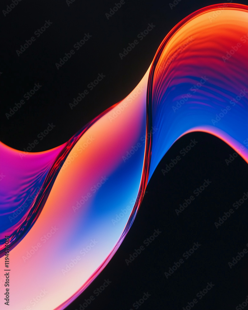 Aufkleber abstract wave design with colorful flowing patterns and vibrant hues in a contemporary style