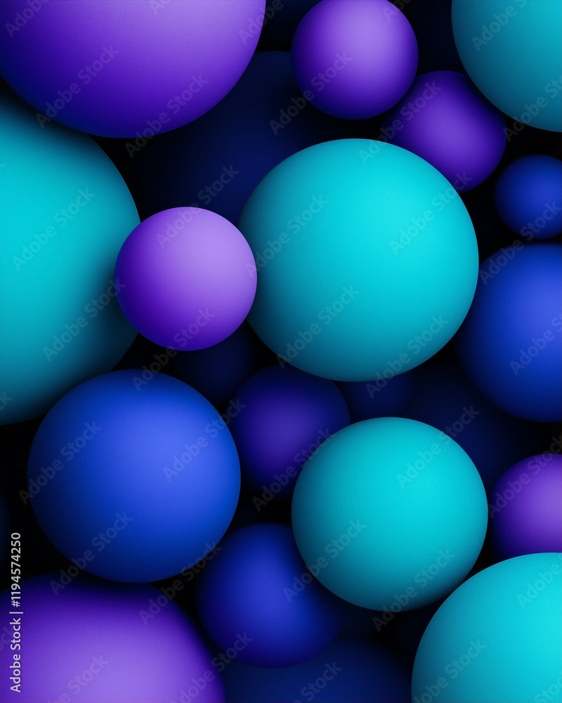 Aufkleber spheres abstract colorful background with smooth gradients and 3d shapes in vibrant tones