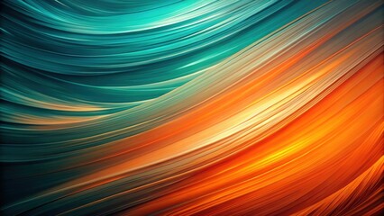Naklejka premium Gradient background with vibrant orange and teal brushstrokes creating a dynamic abstract design that evokes feelings of energy and movement , brushstroke, gradient