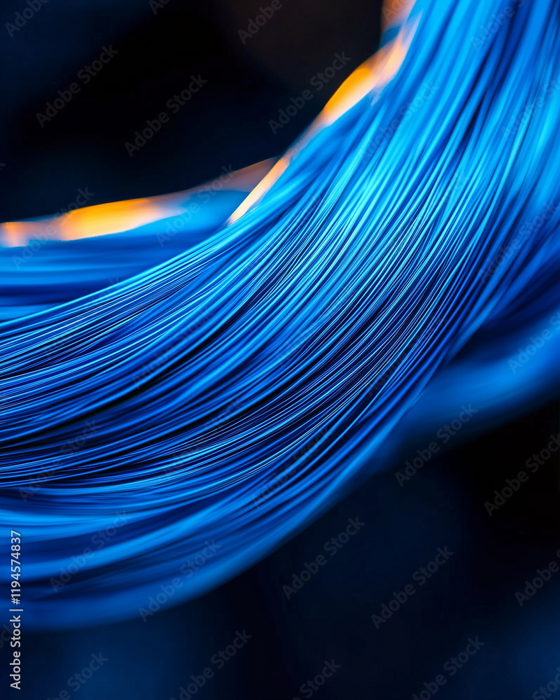 Poster abstract wires flowing in technology design with vibrant colors and smooth texture