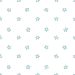 seamless pattern with blue flowers
