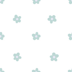simple floral pattern with blue flowers