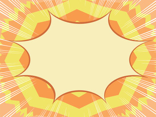 爆発したような効果の集中線とギザギザの吹き出し背景