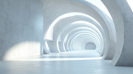 Obraz premium Abstract Concrete Tunnel Architecture