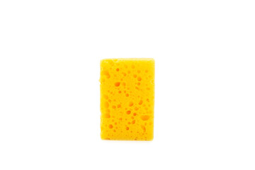 Colorful dish sponges isolated on white background. Kitchen sponge. Cleaning concept, cleaning service. Dishwashing liquid with clean and dirty dishes plate. Place for text, copy space.Wash the dishes