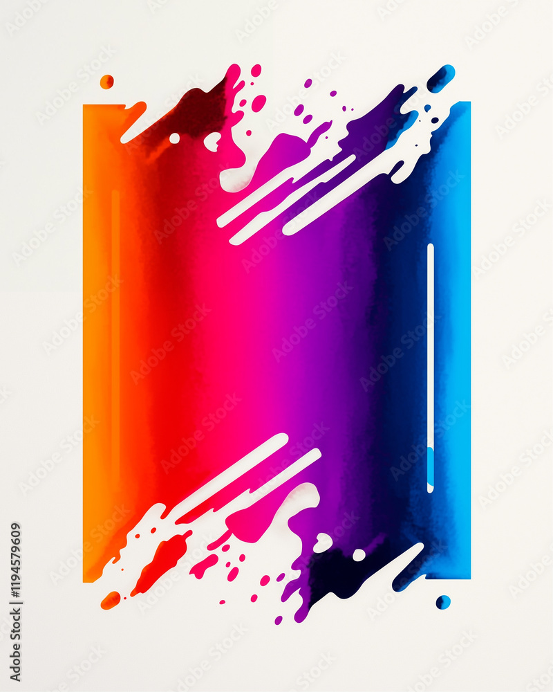 Poster abstract design with colorful background and vibrant splashes of color