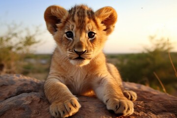 Obraz premium Baby lion wildlife mammal animal.