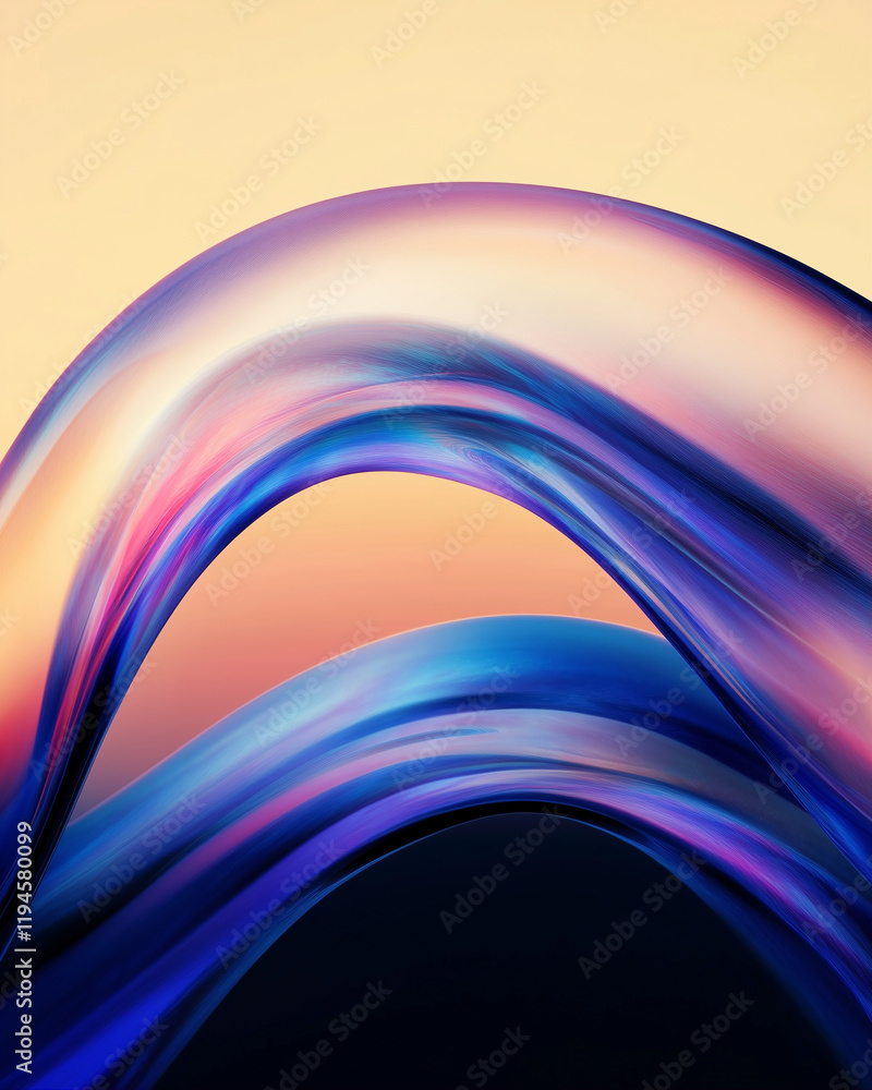 Poster abstract waves in fluid art style with colorful design and seamless flow