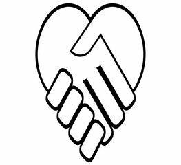 Obraz premium Set of Editable Hand Shake Line Art it is use for web design, mobile apps, UI, UX, and GUI design and print and social media.