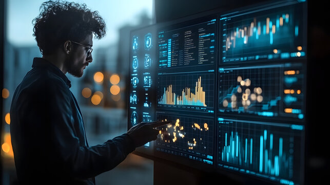 Young cybersecurity analyst working on data protection in a secure digital environment