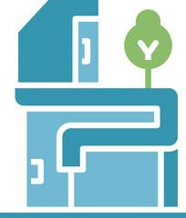 Modern House Building Icon
