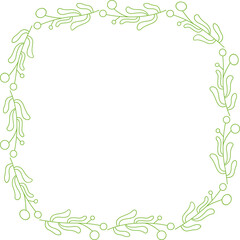 Floral Wreaths and Leaves Wedding Decoration Illustration
