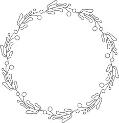 Floral Wreaths and Leaves Wedding Decoration Illustration
