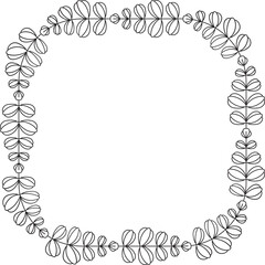 Floral Wreaths and Leaves Wedding Decoration Illustration
