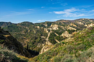 badlands sceneries inside the badlands national park, Matera province, italy
