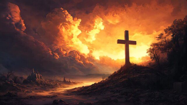Christian Cross. Faith in God, Christianity concept