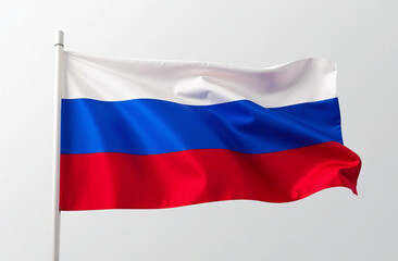 Obraz premium The flag of the Russian Federation, silk, flutters in the wind.