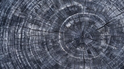 Exquisite Warm Gray Cut Wood Texture: A Detailed Glimpse into the Black - and - White Realm of a Felled Tree Trunk or Stump, with Close - up of Rough Organic Tree Rings and End Grain