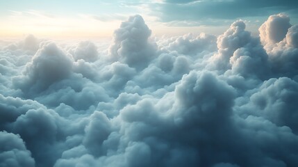 Above the clouds, sunset view.