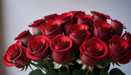 Obraz premium Firefly bouquet of red roses symbolizing classic love and affection for romantic occasions