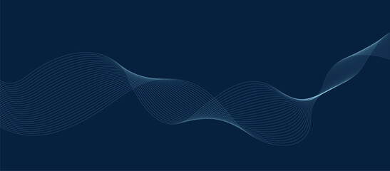 Fototapeta premium Vector abstract background with dynamic blue waves