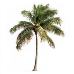 Tropical Coconut Palm Tree on White