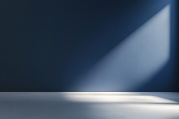 Obraz premium Navy blue background minimalist shadow design.