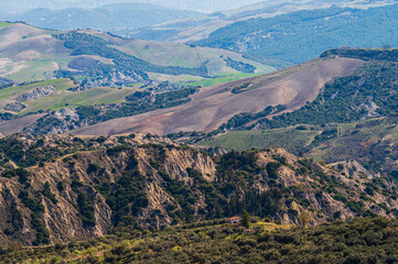 badlands sceneries inside the badlands national park, Matera province, italy