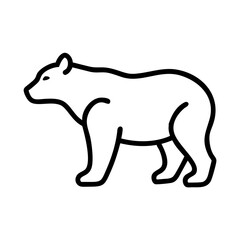 bear silhouette icon, bear silhouette line art - simple line art of bear silhouette, perfect for bear silhouette logos and icons and themed design 