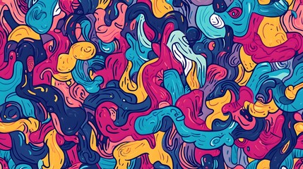 Fototapeta premium Abstract Colorful Swirls and Organic Shapes Design